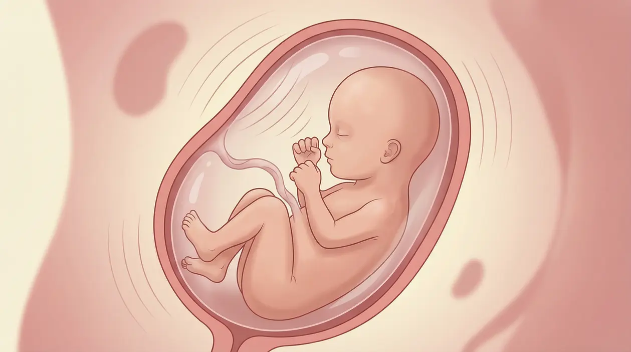 Illustrazione di un feto umano all'interno dell'utero